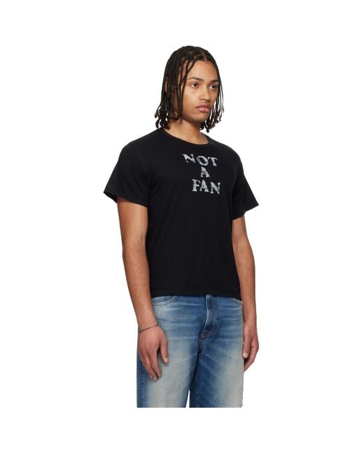 R13 Black 'Not A Fan' Boy T-Shirt for men