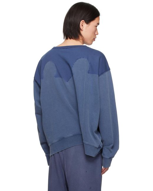 Maison Margiela Blue Paneled Sweatshirt for men