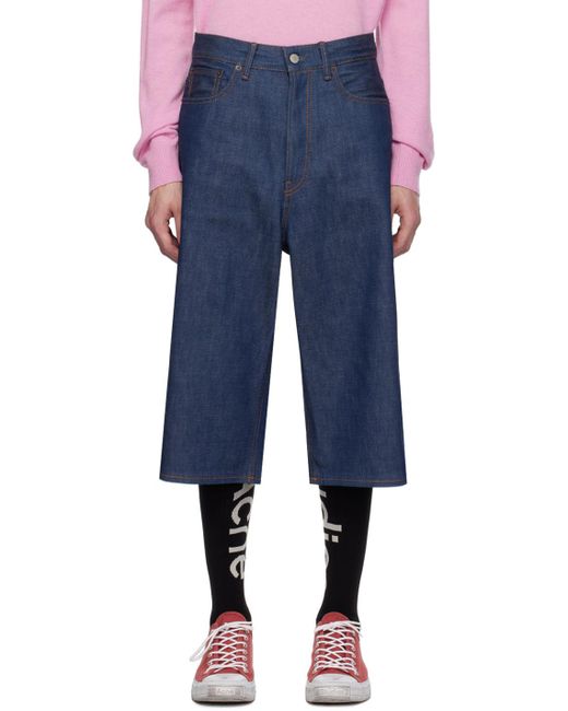 Acne Blue Indigo Five-pocket Denim Shorts for men