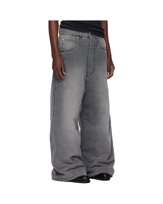 Lu'u Dan Black Wadded Jeans for men