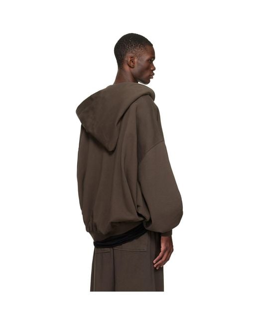 Rick Owens Brown Temple Mountain Hun Hoodie for men