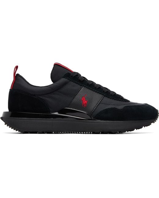 Polo Ralph Lauren Black Train 89 Suede & Oxford Sneakers for men