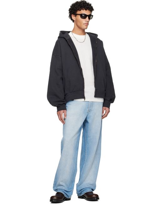 Fear Of God Blue Holiday Embroidered Classic Full Zip Hoodie for men