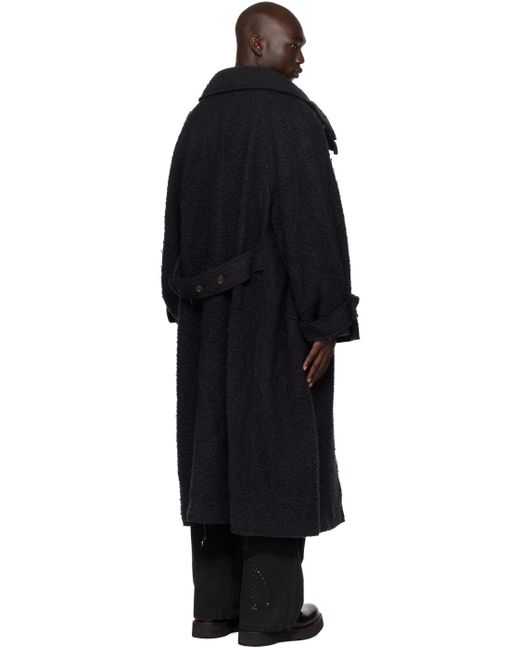 R13 Black Jumbo Coat for men
