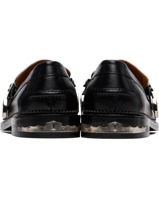 Toga Virilis Black Ssense Exclusive & Hard Leather Loafers for men