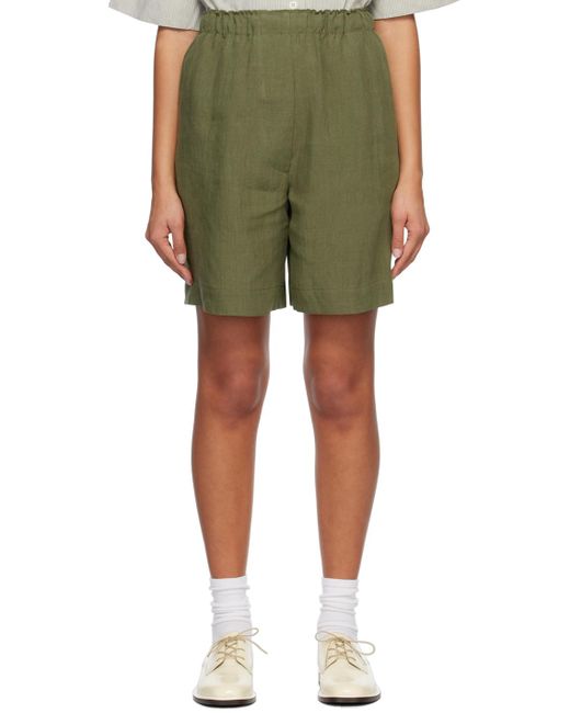 Margaret Howell Green Relaxed Shorts