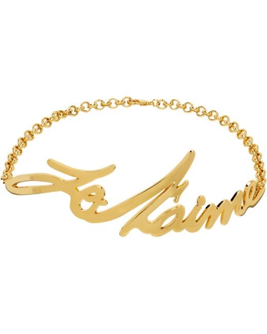 Balmain ゴールド 'Je T'Aime' チョーカー Black