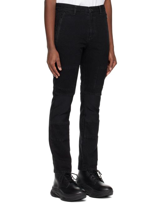 Undercover Black Paneled Jeans for men