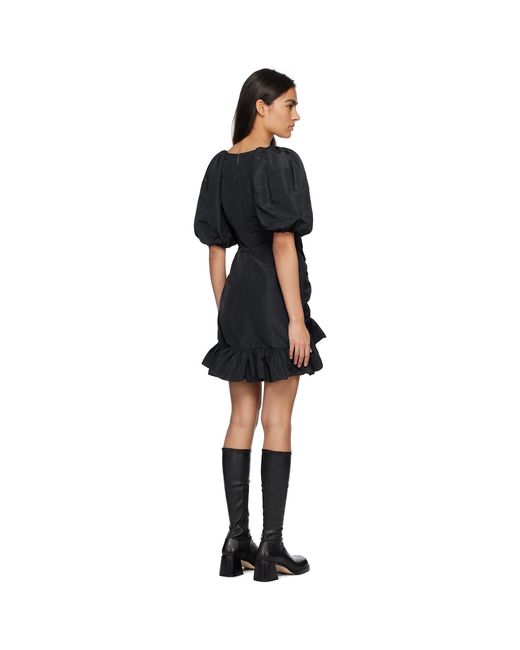 MSGM Black Ruffled Mini Dress
