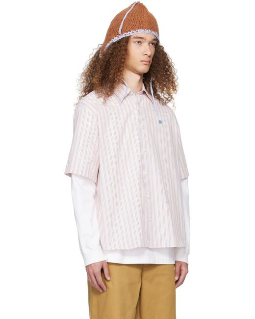 Chemise rose à boutons Acne pour homme en coloris White