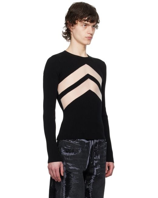 Jean Paul Gaultier Black 'The Chevrons' Sweater for men