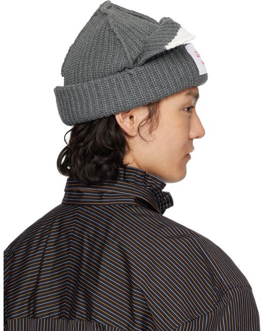 Charles Jeffrey Black Chunky Ears Beanie for men
