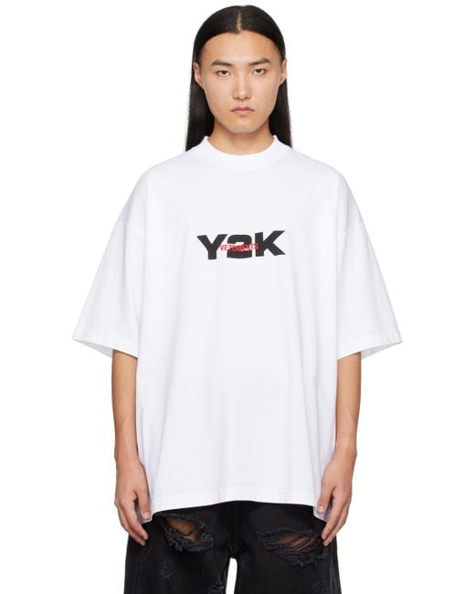 メンズ Vetements ホワイト Y2k Tシャツ White