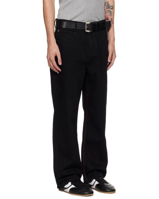 Fax Copy Express Black Stitch Jeans for men