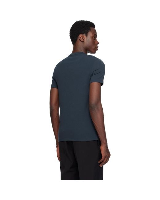 Tom Ford Blue Cotton Stretch Jersey T-Shirt for men