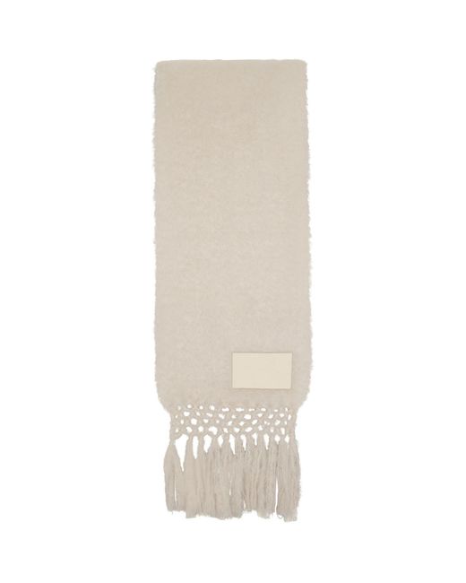 Jil Sander Black Off- Wool Blend Scarf