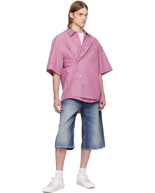 Martine Rose Pink S/S Boxy Wrap Shirt for men