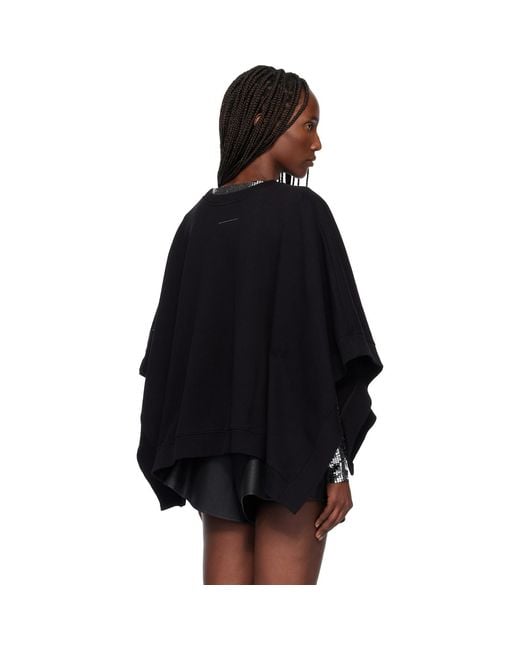 MM6 by Maison Margiela Black Unbrushed Jersey Sweatshirt
