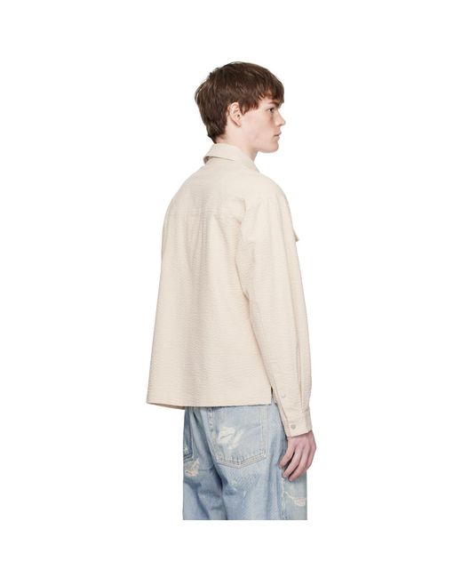 Represent Blue Off- Textured Long Sleeve Shirt for men