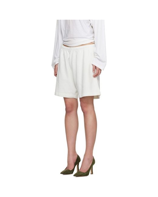 Acne White Cotton Shorts