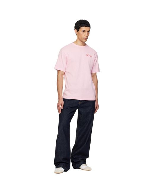 KENZO Pink Paris Winter Holidays' Embroidered T-Shirt for men