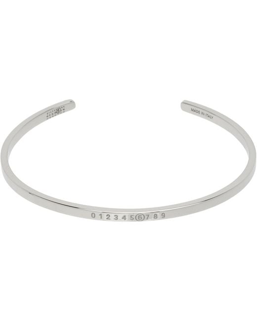 MM6 by Maison Margiela Black Minimal Logo Cuff Bracelet for men