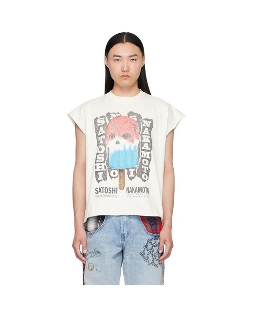 Satoshi Nakamoto White Off- Info Services T-Shirt for men