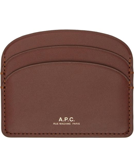 A.P.C. Brown Demi-Lune Card Holder