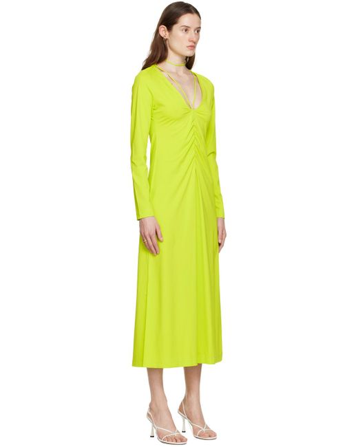 Saks Potts Yellow Green Nikola Midi Dress