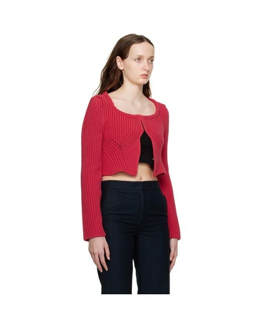 RECTO. Red Chunky Cardigan