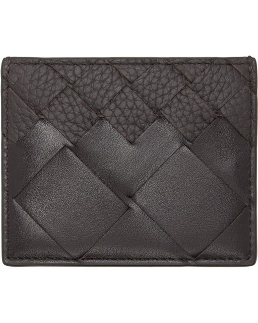 Bottega Veneta Black Intrecciato Credit Card Holder for men