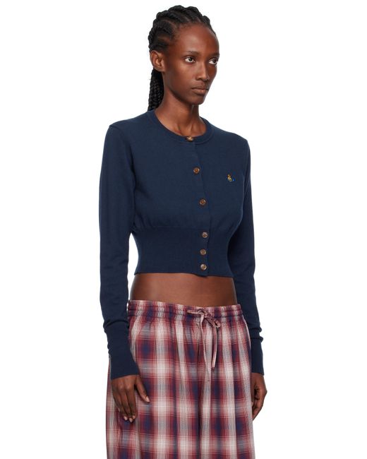Vivienne Westwood Blue Bea Cropped Cardigan