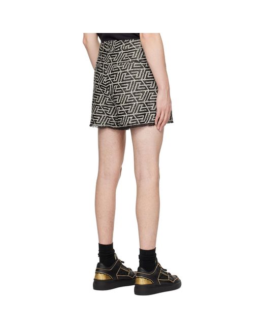 Balmain Black Fringe Shorts for men