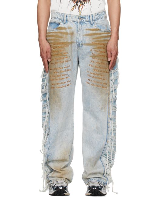 Who Decides War Multicolor Mechanic Ultra Flare Jeans for men