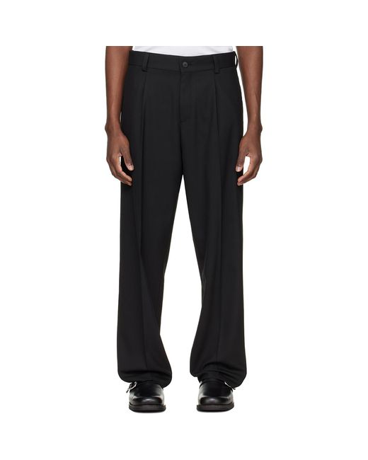 HUGO Black Modern-Fit Stretch Twill Trousers for men
