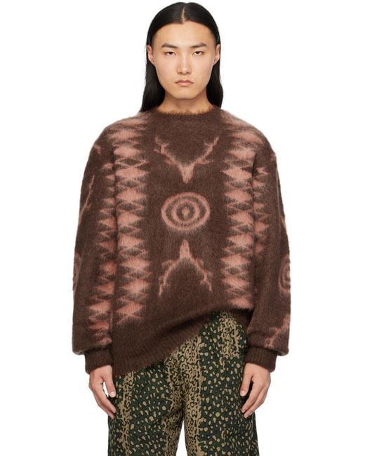 メンズ South2 West8 ブラウン モヘア プルオーバー Brown