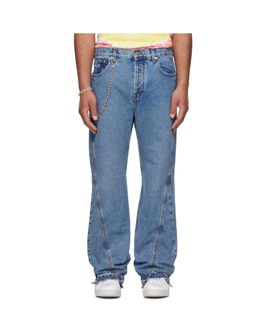 Jean Ample Bleu À Assemblage Torsadé GALLERY DEPT. pour homme en coloris Blue