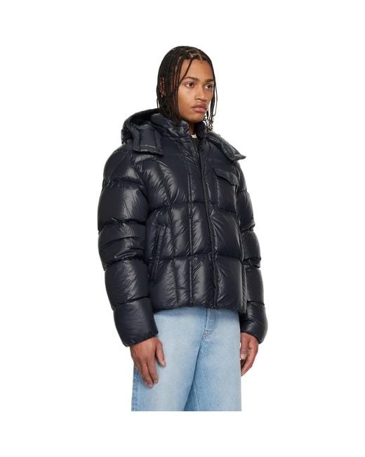 Moncler Black Short Parka With Hood Serfanto for men
