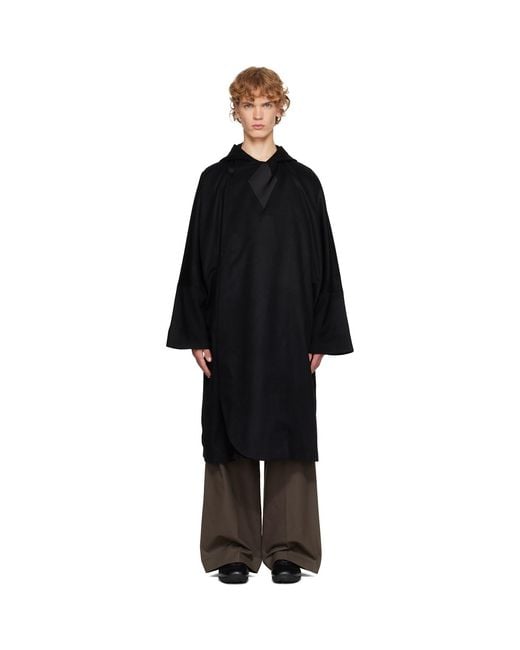 Kiko Kostadinov Black Munno Hooded Coat for men