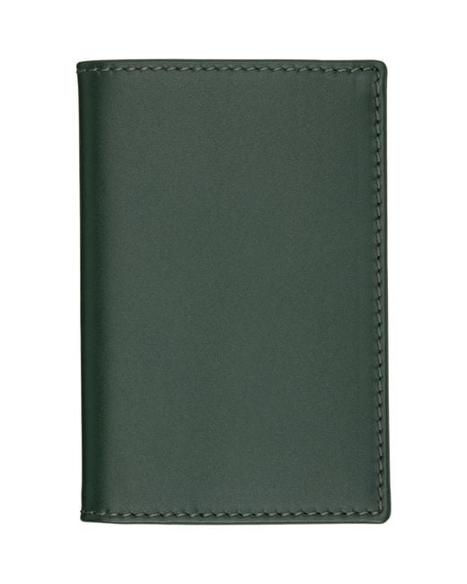 Comme des Garçons Green Classic Leather Line Card Holder for men