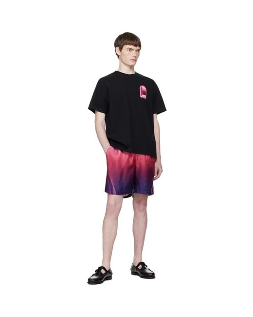 Casablanca Red Gradient Silk Shorts for men