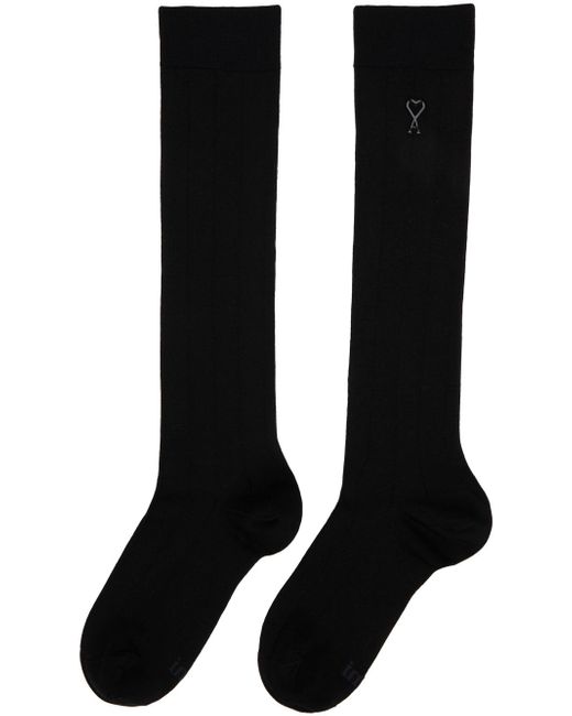 AMI Black Silk Socks