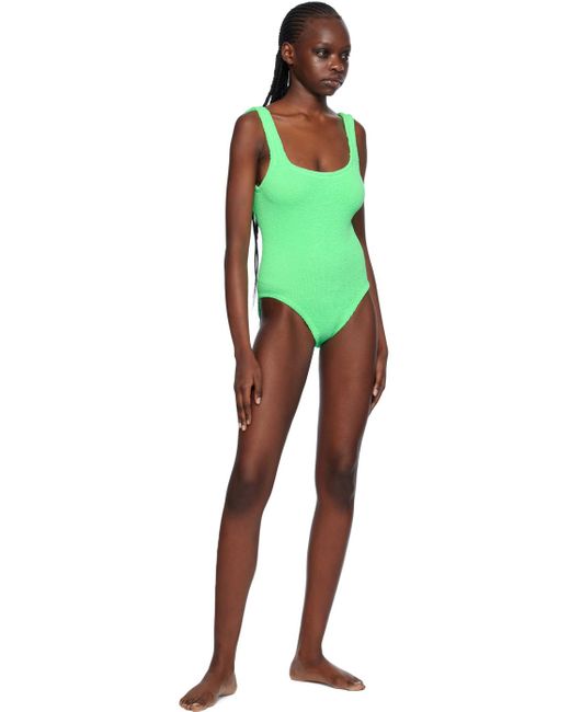 Hunza G Green Square Neck Swimsuit