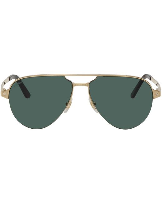 Cartier Green 'santos De ' Sunglasses