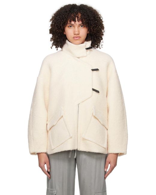 Ganni Natural Off-white Drop Shoulder Jacket