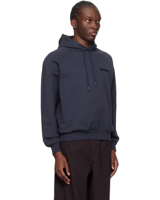 Sunnei Blue Embroide Hoodie for men