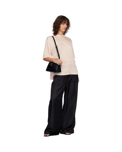 Lisa Yang Black Silk Tailored Wide Leg Trousers