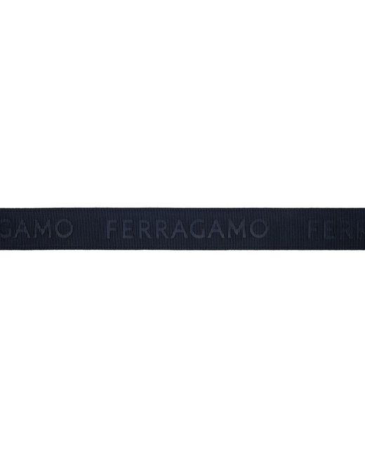 Ferragamo Black Navy Fixed Gancini Belt for men