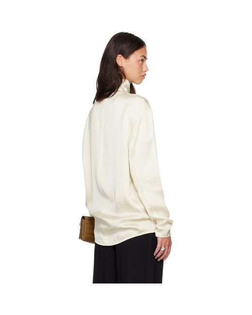 Totême White Off- Slouch-Neck Blouse