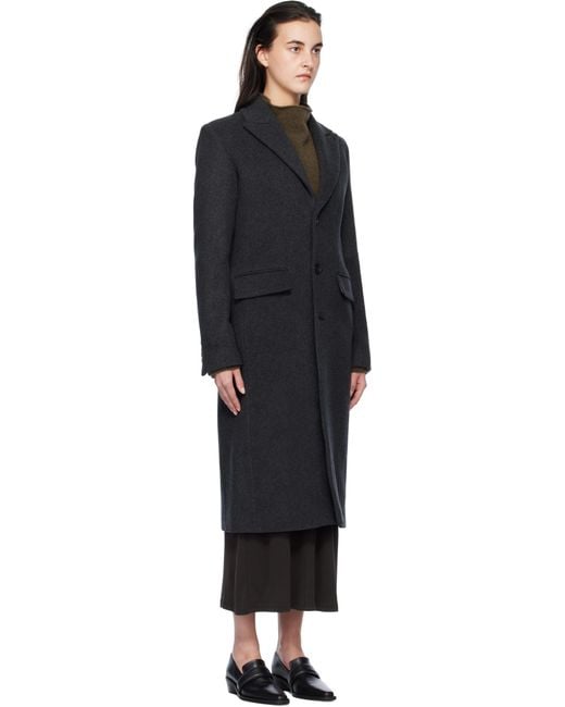 Filippa K Black 93 Slim Wool Coat